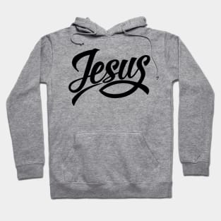 Lettering Jesus with the sign of the fish. Hoodie